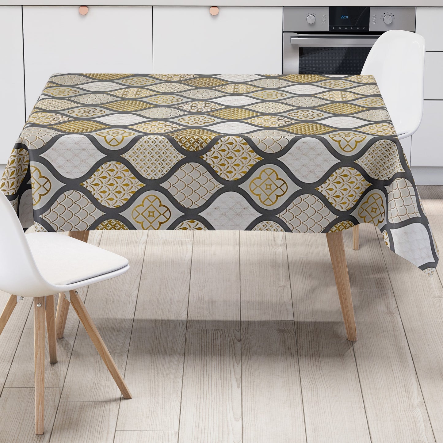 PVC Tischdecke eckig rund oval weihnachten gold grau Wachstuch kaufen