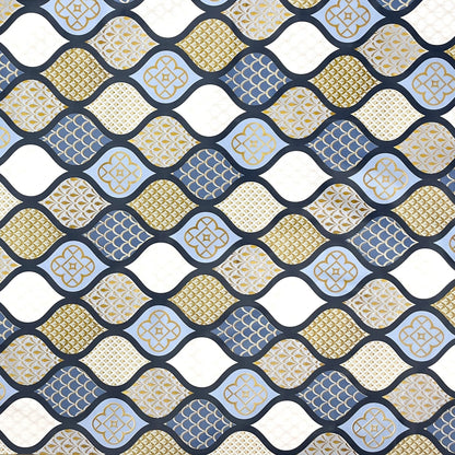 Wachstuch Tischdecke geprägt Weihnachten B6014-05 Zapfen gold blau hellblau eckig rund oval