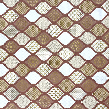 Oilcloth tablecloth embossed Christmas B6014-06 cones gold burgundy brown square round oval