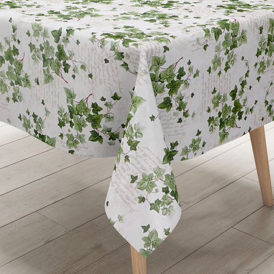 Oilcloth tablecloth B8965-01 ivy tendrils leaves square round oval
