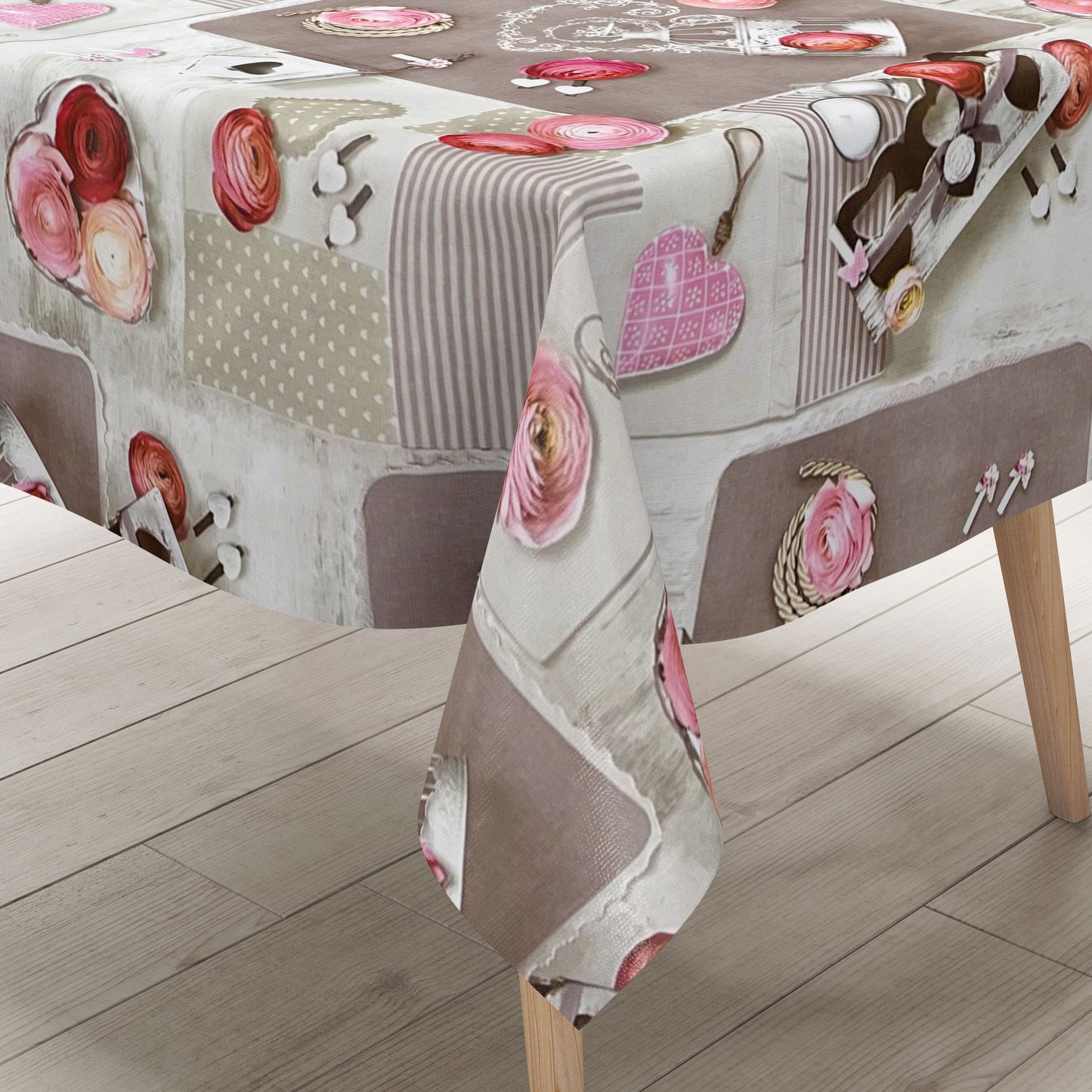 wachstuchshop24 abwaschbare Tischdecke Wachstuch eckig rund oval Rosen Blumen