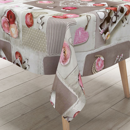 wachstuchshop24 abwaschbare Tischdecke Wachstuch eckig rund oval Rosen Blumen