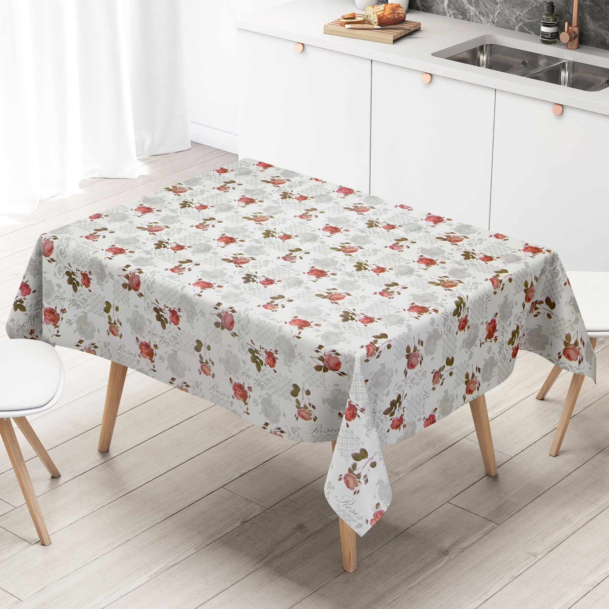 wachstuchshop24 abwaschbare Tischdecke Wachstuch eckig rund oval Rosen Blumen