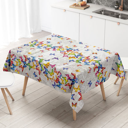 Wachstuch Tischdecke B9069-01 bunte Schmetterlinge eckig rund oval