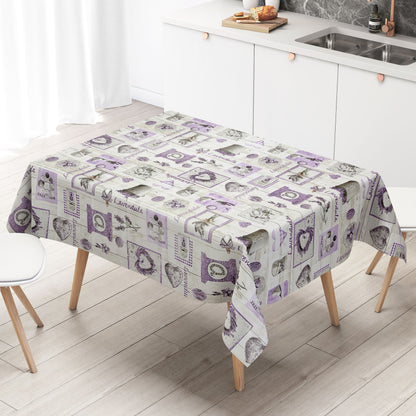 abwaschbare Wachstuchtischdecke kevkus wachstuchshop24 Lavendel lila Lavendel  Holz eckig rund oval kaufen