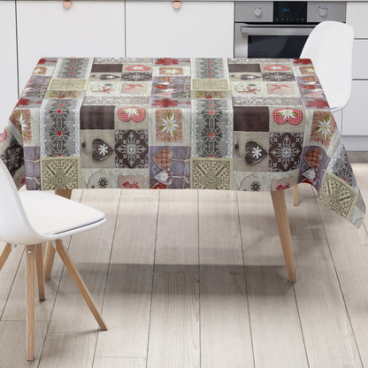 KEVKUS Wachstuch Tischdecke Weihnachten B9075-01 Alm Strick Patchwork eckig rund oval