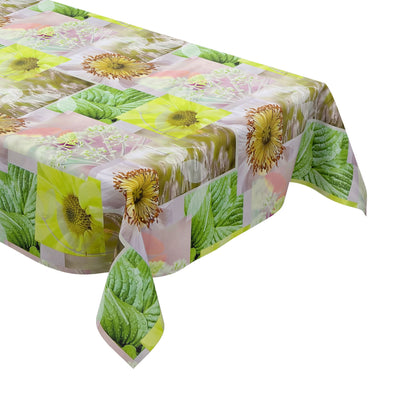 Oilcloth tablecloth BB40 dandelion flowers patchwork square round oval
