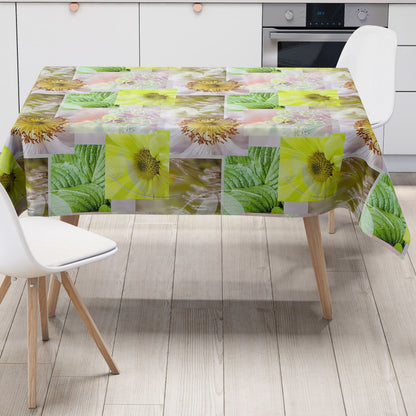 Oilcloth tablecloth BB40 dandelion flowers patchwork square round oval