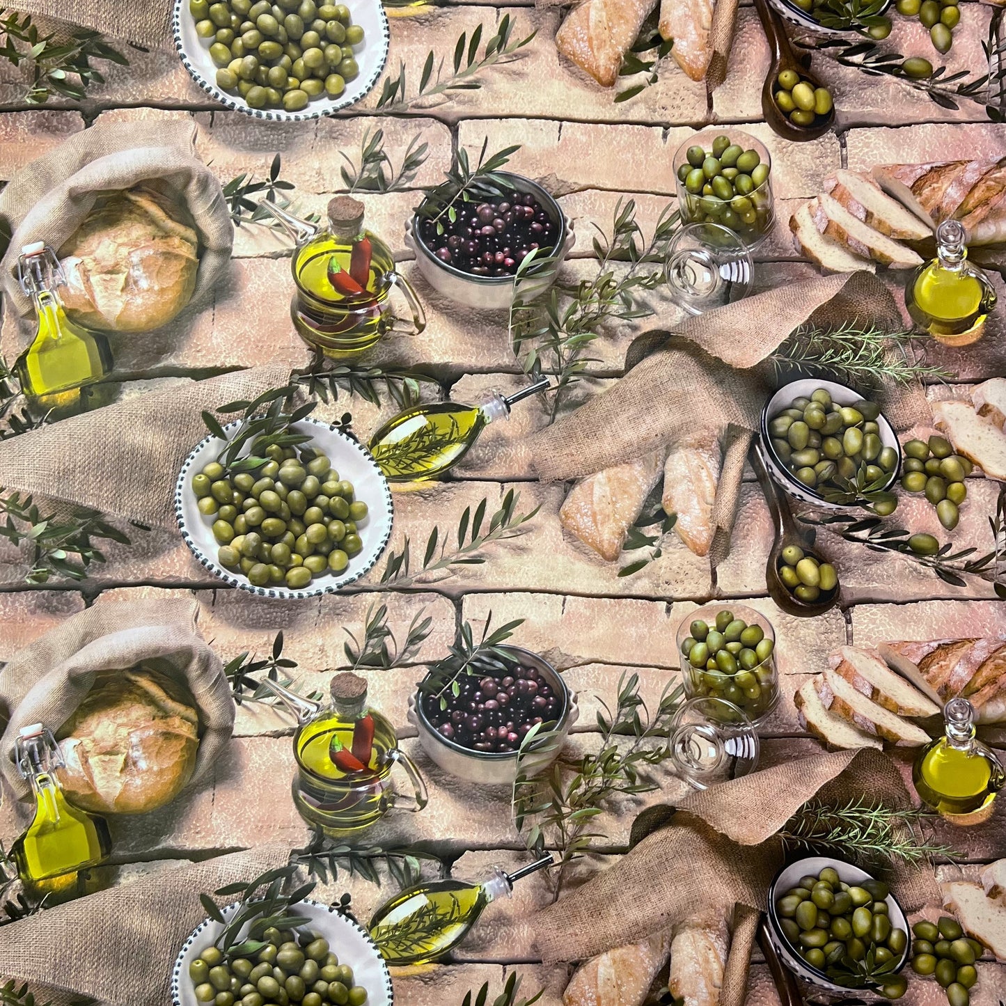 Oilcloth roll by the meter BC70 wood olives mediterranean