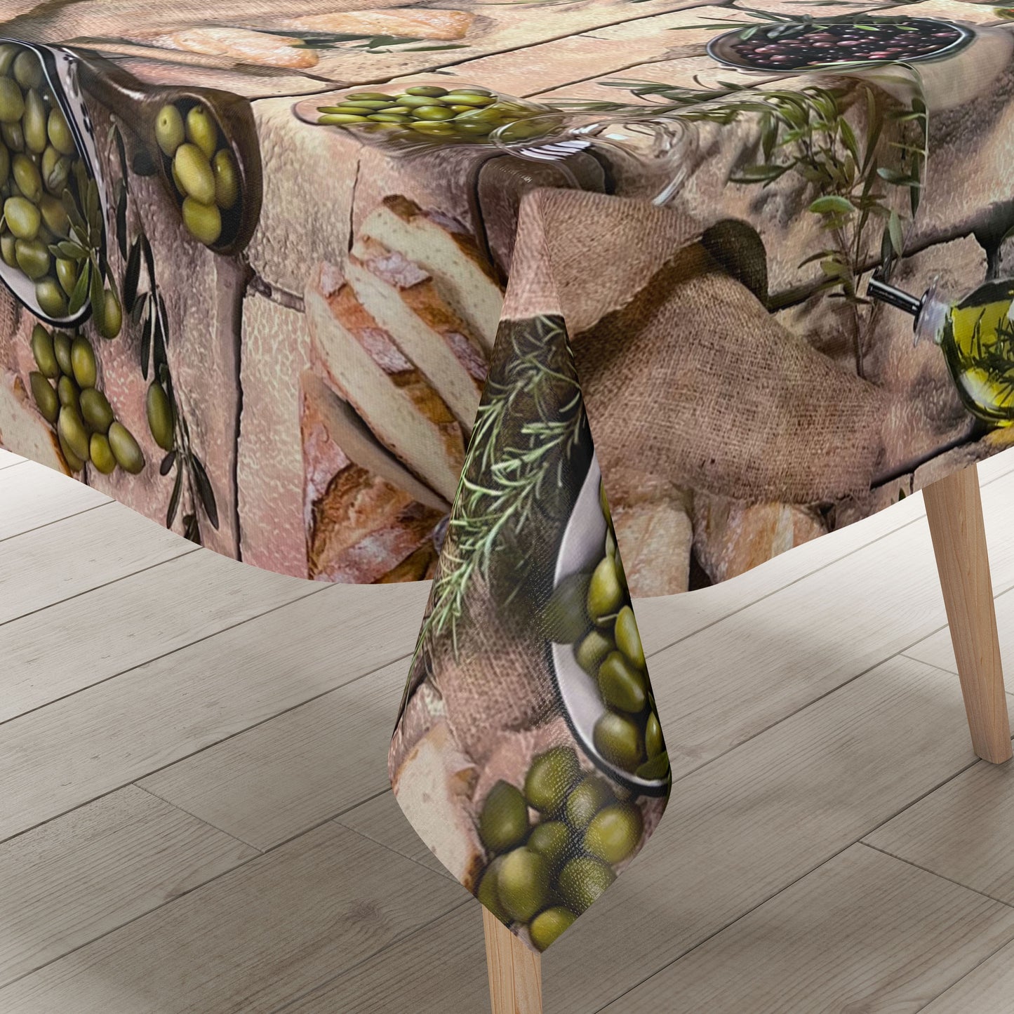Oilcloth roll by the meter BC70 wood olives mediterranean
