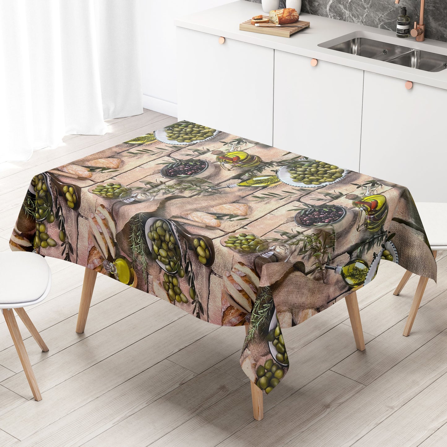 Oilcloth roll by the meter BC70 wood olives mediterranean
