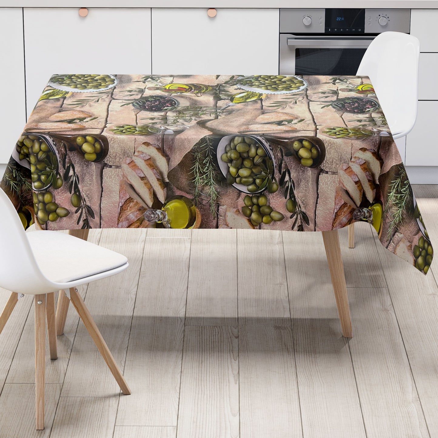 Oilcloth roll by the meter BC70 wood olives mediterranean