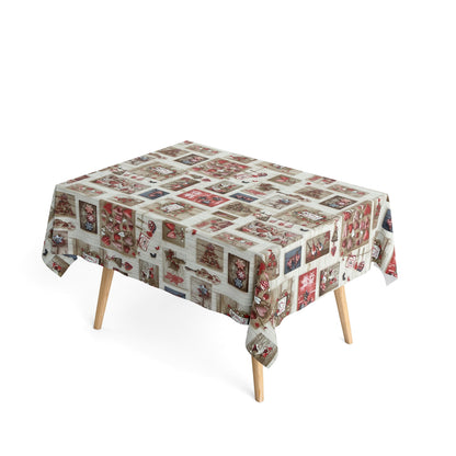 textile tablecloth jacquard coated cotton Christmas BELEN 60496 square round oval