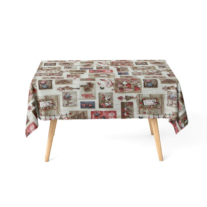 textile tablecloth jacquard coated cotton Christmas BELEN 60496 square round oval