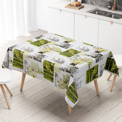 Wachstuch Tischdecke BU40 Zen Steine Bambus Physio eckig rund oval