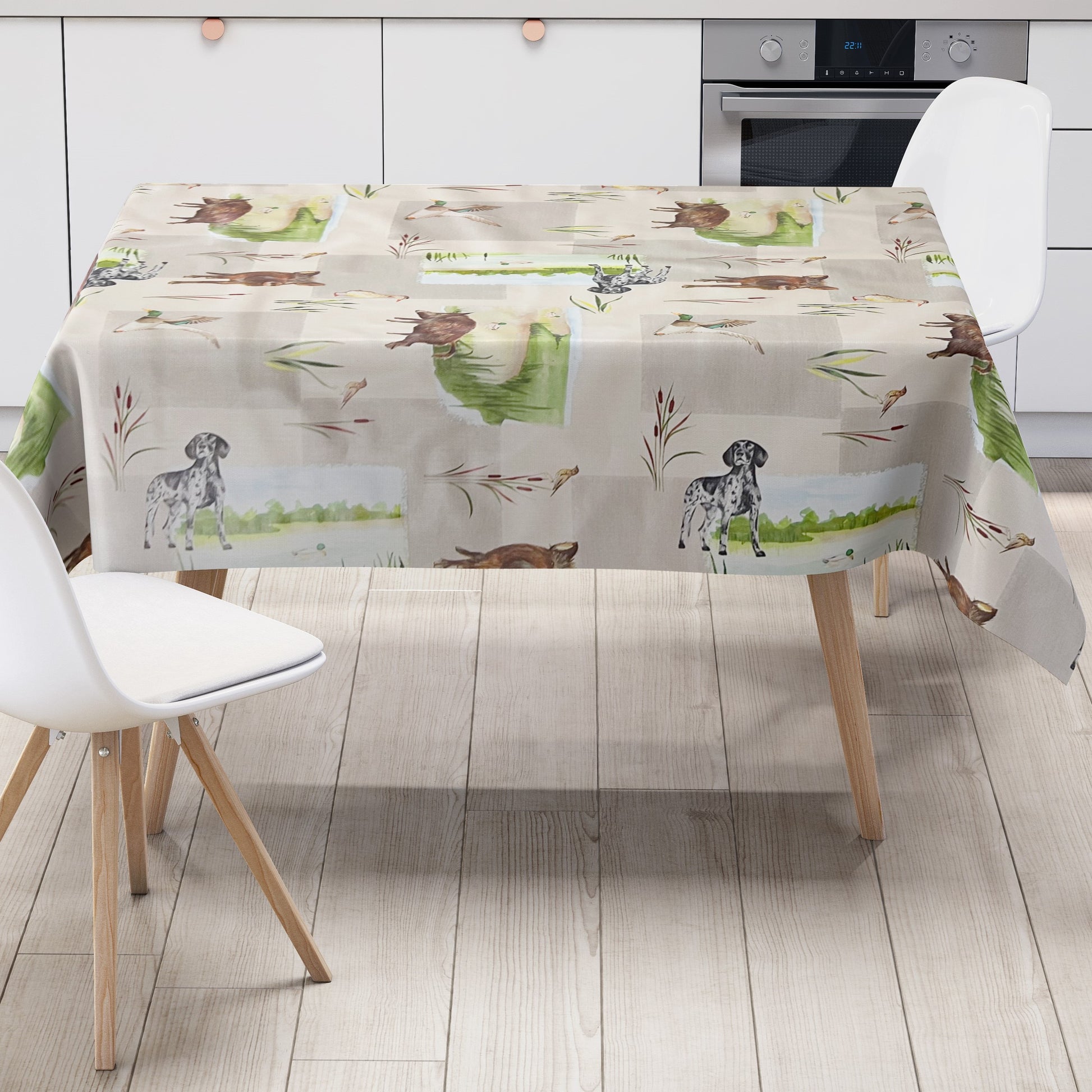 Wachstuch Wild Jagdmotiv Hund