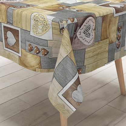 Wachstuch Tischdecke Holz