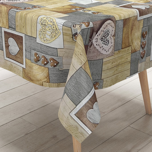 Wachstuch Tischdecke Holz