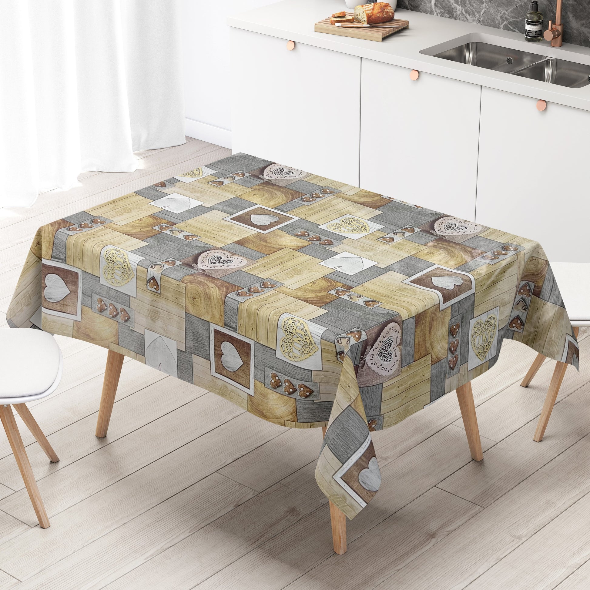 Wachstuch Tischdecke Holz