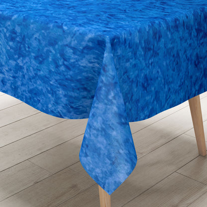 Nappe en toile cirée C142602 bleu marbré angulaire ronde ovale