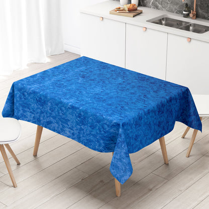 Nappe en toile cirée C142602 bleu marbré angulaire ronde ovale