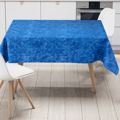 Nappe en toile cirée C142602 bleu marbré angulaire ronde ovale