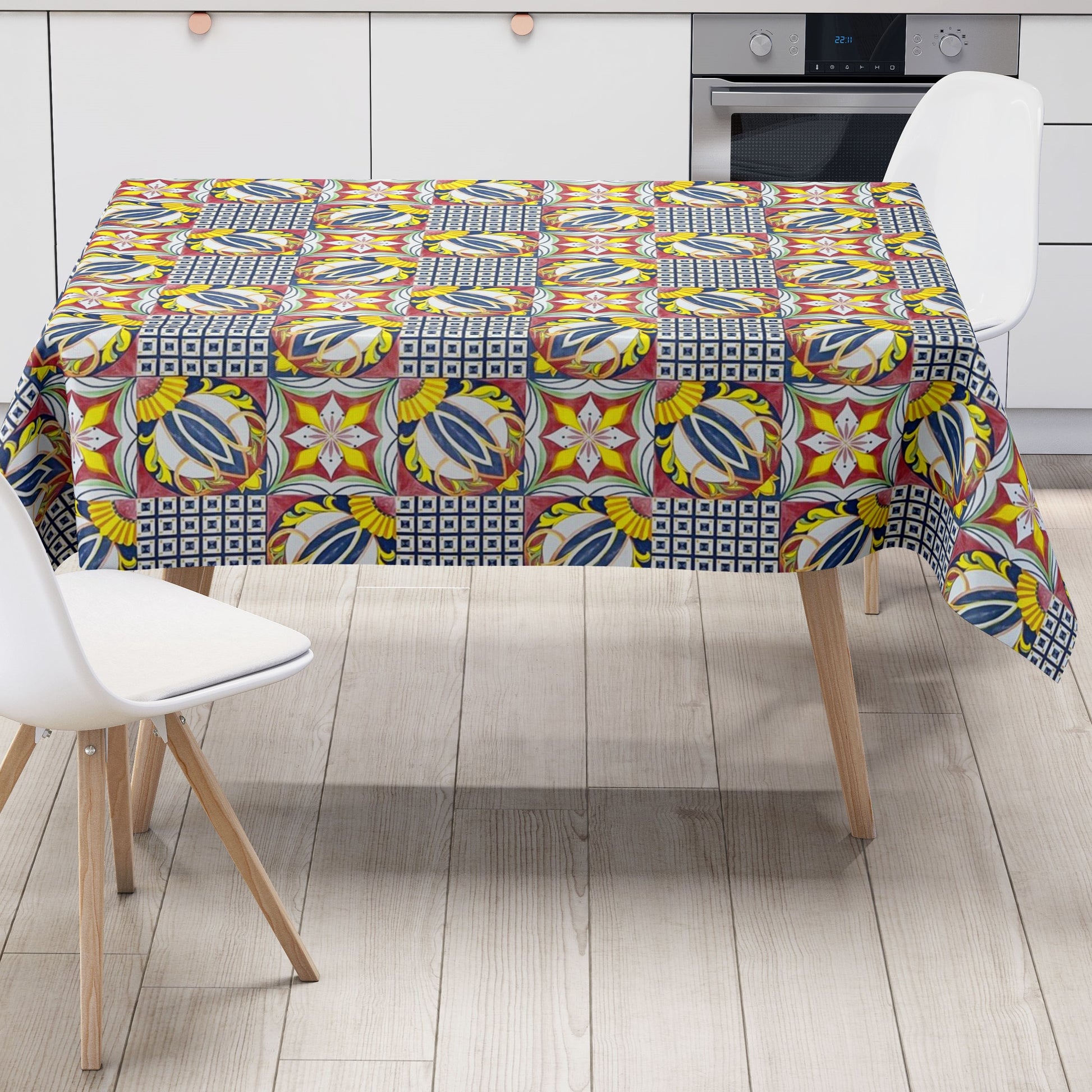 abwaschbare Wachstuchtischdecke pvc eckig rund oval fliesen mosaik kaufen wachstuchshop24 kevkus