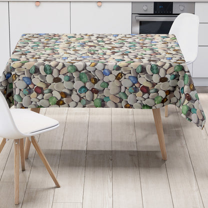 Nappe en toile cirée C147030 pierres colorées maritime carrée ronde ovale