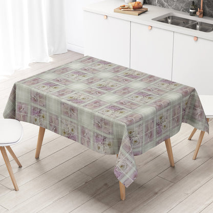 Wachstuch Tischdecke Rosen kariert