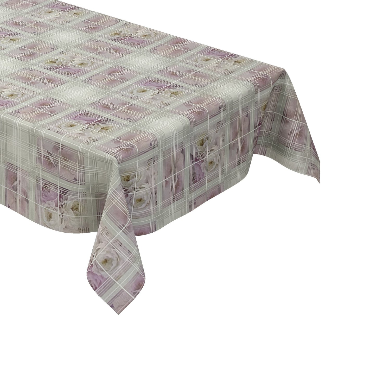 Wachstuch Tischdecke Rosen kariert