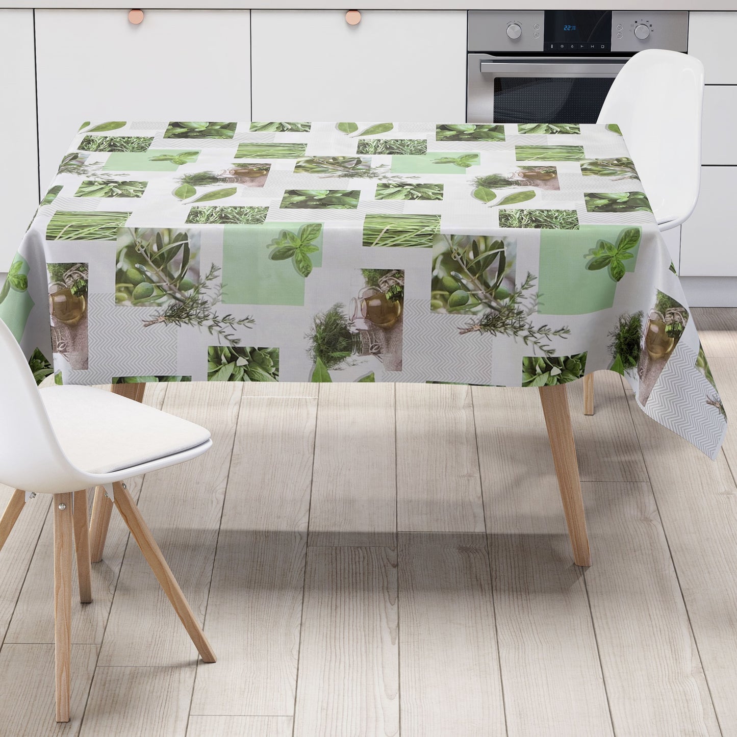 Oilcloth tablecloth CU80 kitchen herbs square round oval