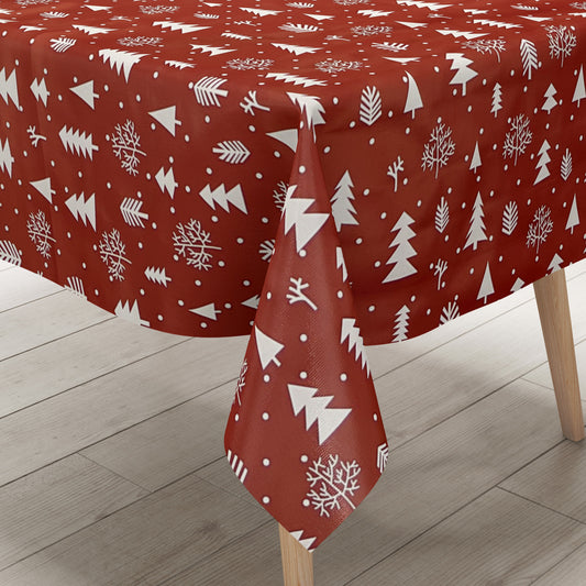 KEVKUS Wachstuch Tischdecke Weihnachten CY60 rot eckig rund oval