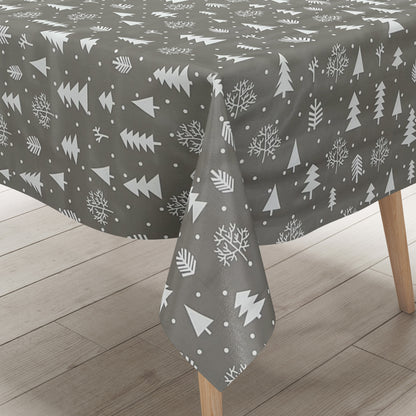 KEVKUS oilcloth tablecloth Christmas CY61 gray square round oval