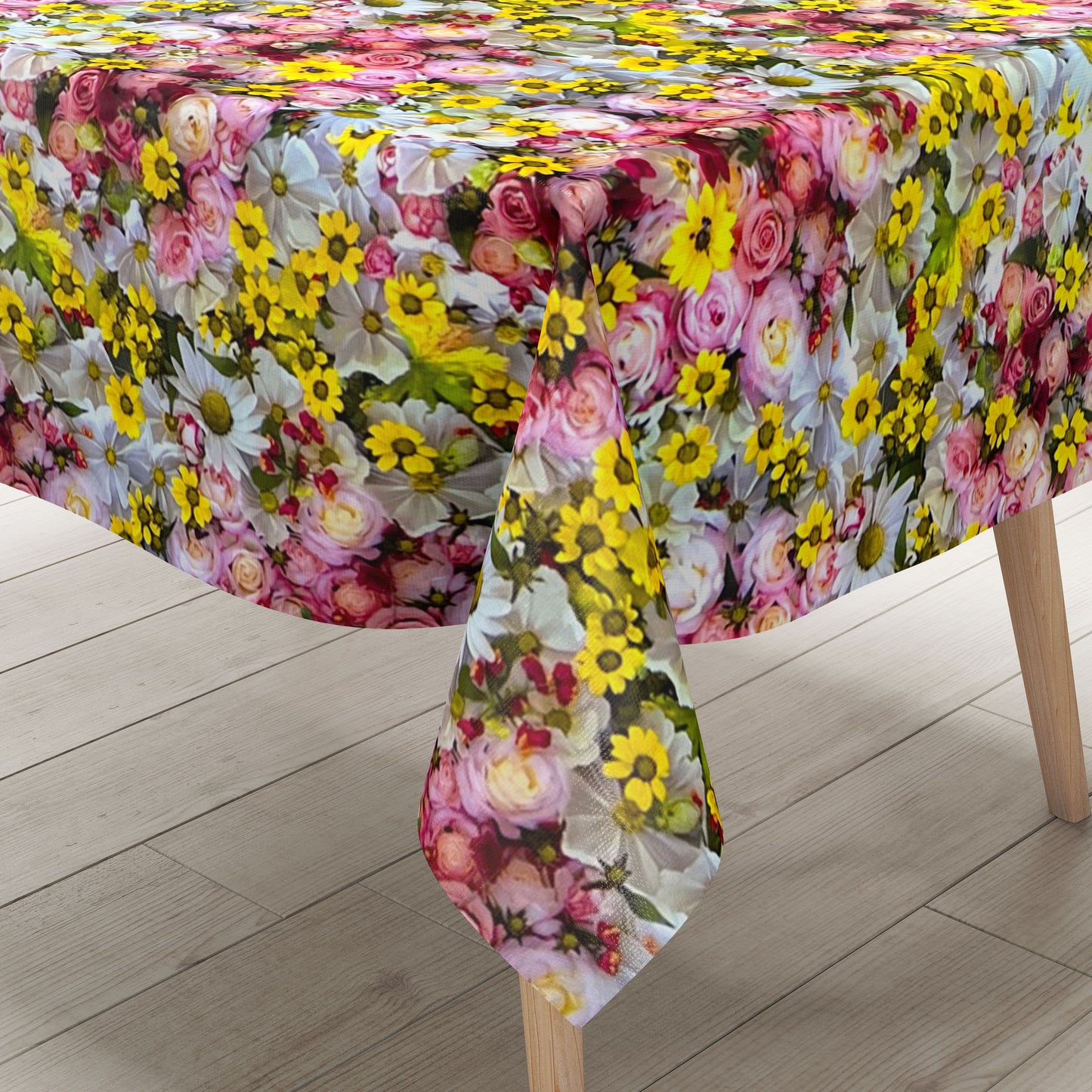 Oilcloth tablecloth E190 flower meadow summer roses square round oval