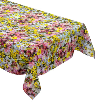 Oilcloth tablecloth E190 flower meadow summer roses square round oval