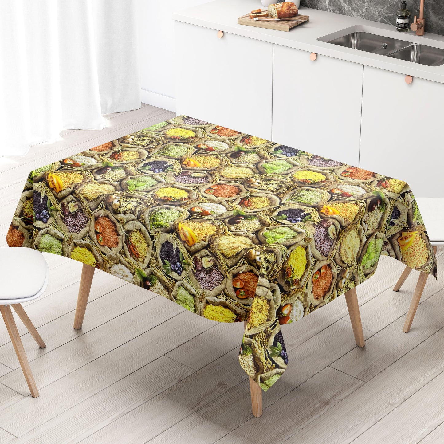 Wachstuch Tischdecke G390 Reis Gewürze eckig rund oval