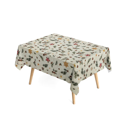 textile Tischdecke Jacquard beschichtete Baumwolle Weihnachten HOGUI 60359 eckig rund oval