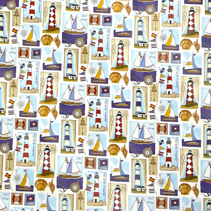 Oilcloth tablecloth K-BE4201 shell sand starfish maritime square round oval