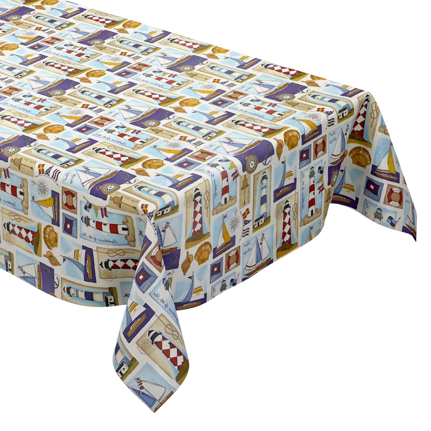 Oilcloth tablecloth K-BE4201 shell sand starfish maritime square round oval