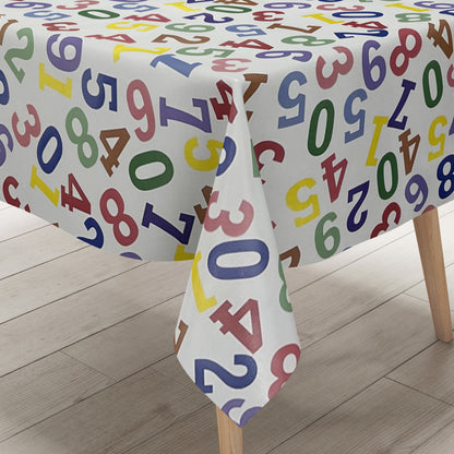 Oilcloth tablecloth K-BE4204 numbers children's motif school square round oval