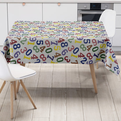 Oilcloth tablecloth K-BE4204 numbers children's motif school square round oval