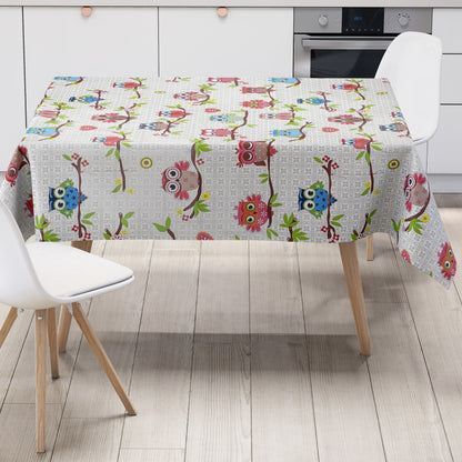 Wachstuch Tischdecke K-BE4213 bunte Eulen Uhu eckig rund oval