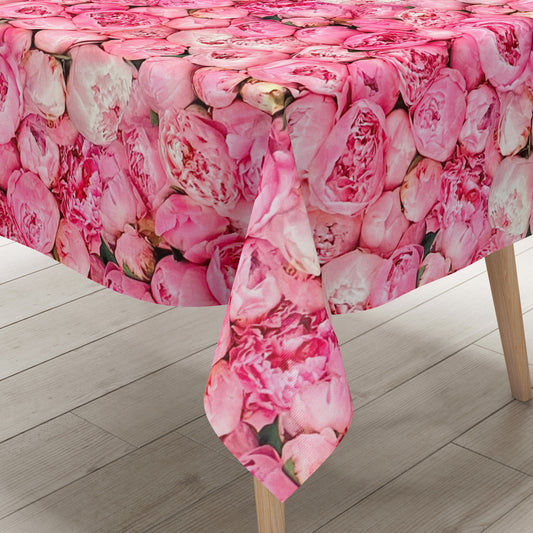 Wachstuch Tischdecke Rosen Pfingstrosen rosa