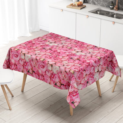 Wachstuch Tischdecke Rosen Pfingstrosen rosa