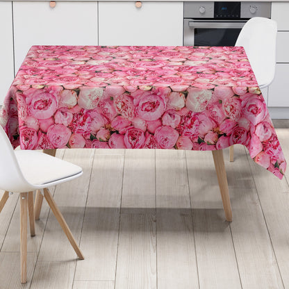 Wachstuch Tischdecke Rosen Pfingstrosen rosa