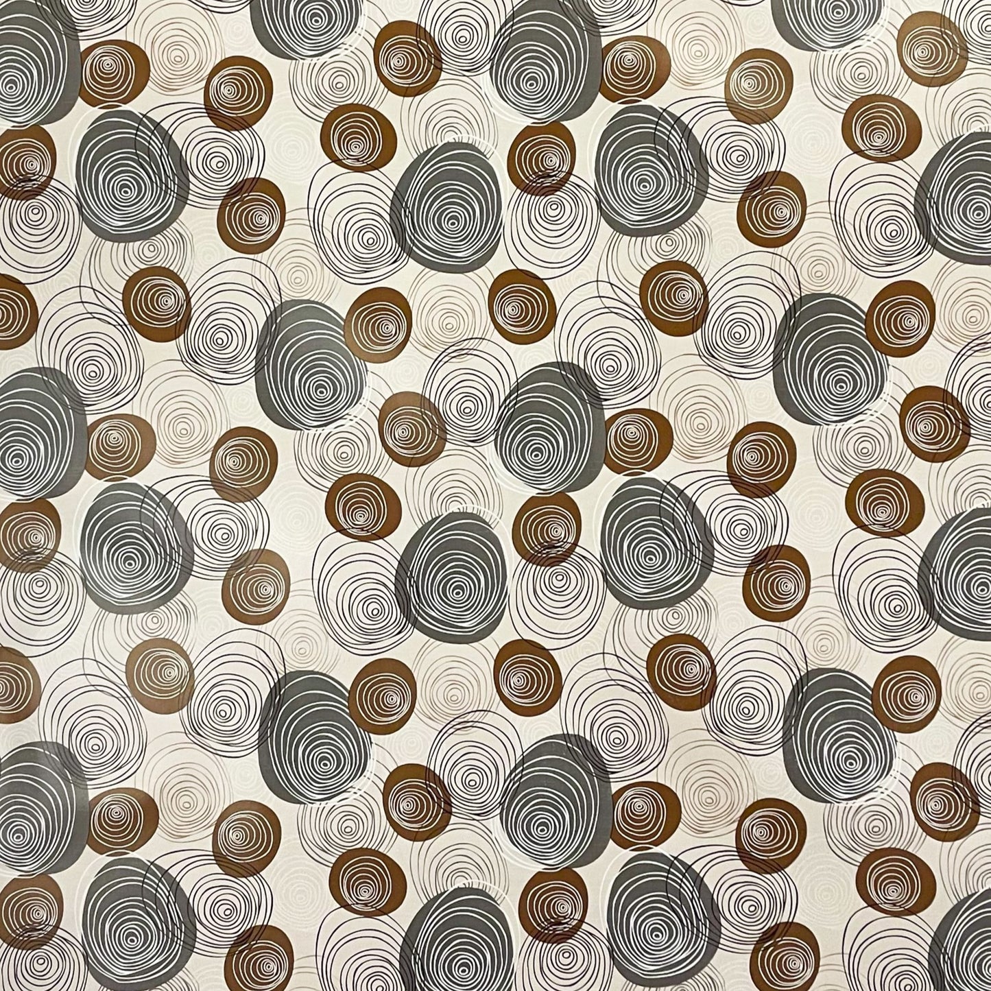 Wachstuch Tischdecke Linien Kreise beige