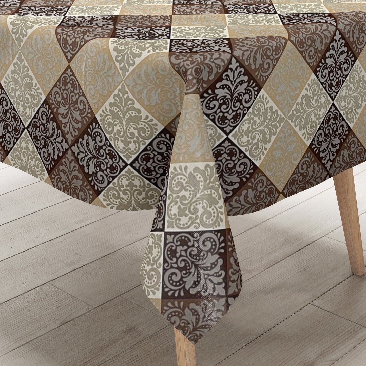 Wachstuch Tischdecke Ornamente beige
