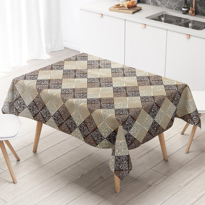 Wachstuch Tischdecke Ornamente beige