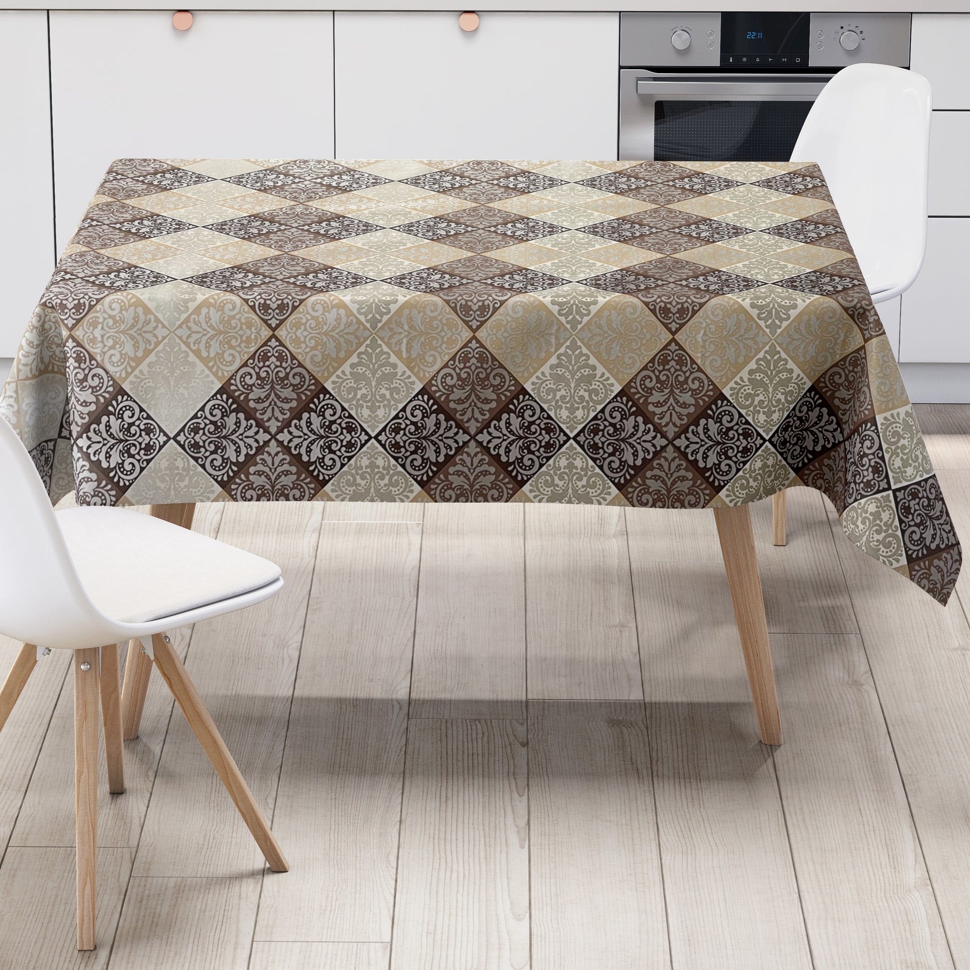 Wachstuch Tischdecke Ornamente beige