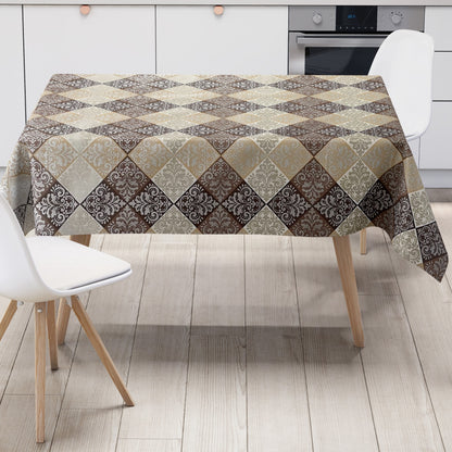 Wachstuch Tischdecke Ornamente beige